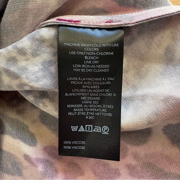 Anthropologie Tilda Maxi Slip Skirt Leopard Animal Print Orange Plum Pink Size S - Picture 7 of 8